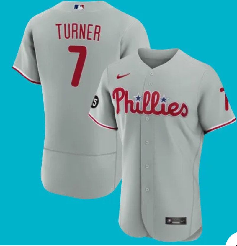 2024 MLB Men Philadelphia Phillies #7 Turner Nike grey Home Limited Player Jersey